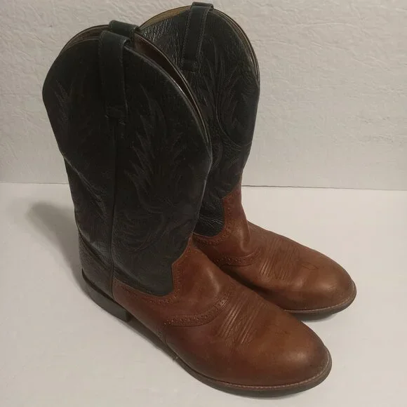 ARIAT HERITAGE STOCKMAN MEN\'S WESTERN BOOT-10002258 Green/Brown Ariat Mens 8 D Heritage Stockman Brown Black | Mercari main image 4